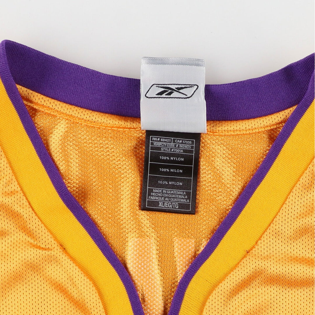 Reebok NBA LOS ANGELES LAKERS Los Angeles Lakers Mesh Game Shirt Replica Uniform Men's XL /eaa456342