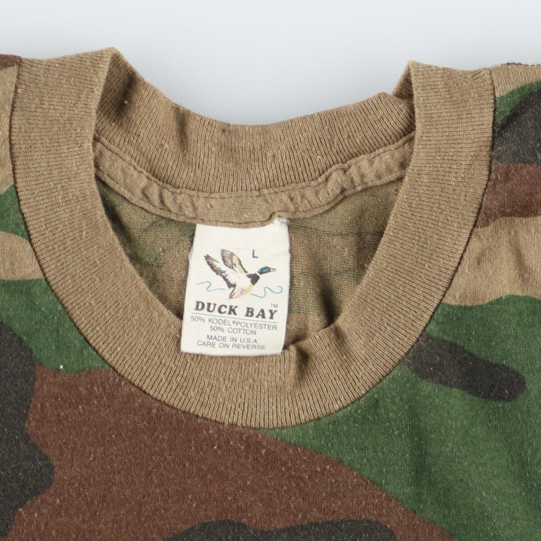 90'S DUCK BAY Camouflage Pocket T-Shirt Made in USA Men's L Vintage /eaa456378