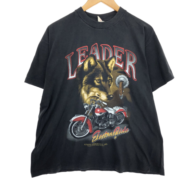 ~00'S TASK FORCE LEADER Dog Pattern Motorcycle Bike T-Shirt Men's XL /eaa456408