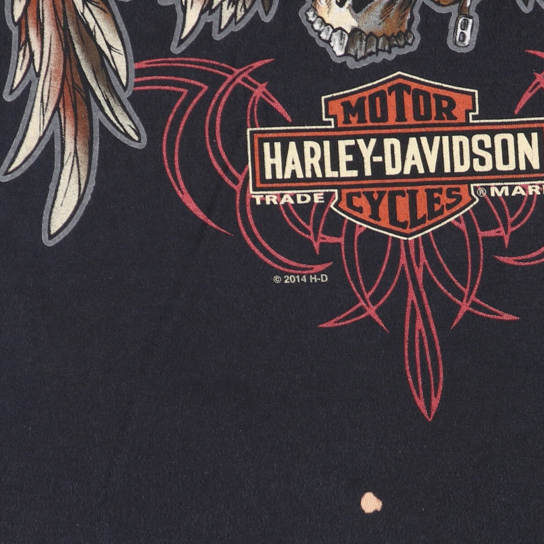 Harley-Davidson Skull Pattern Motorcycle Bike T-shirt Men's XXL /eaa456451