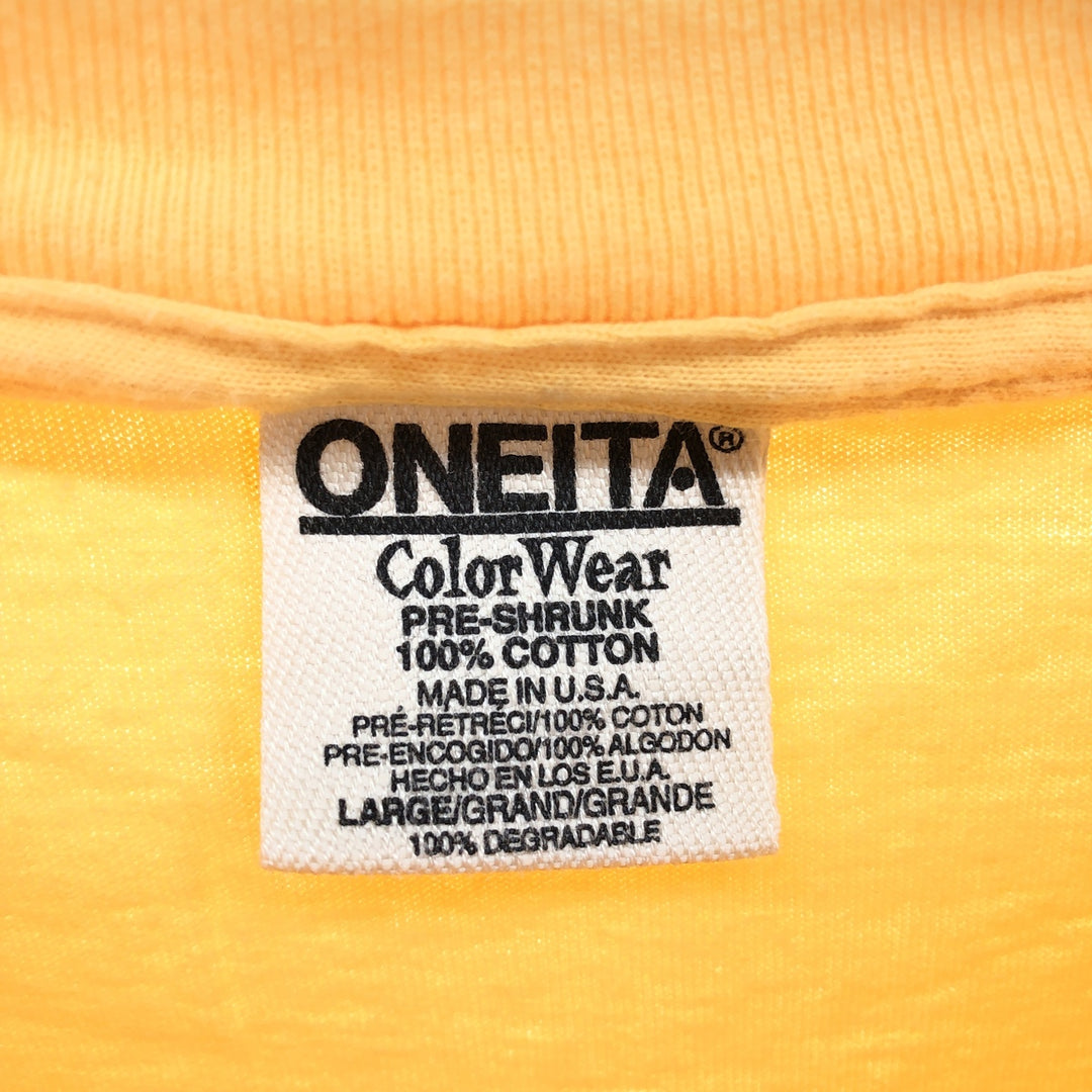 90'S ONEITA ColorWear Printed T-shirt Made in USA Men's L size Vintage /eaa456484