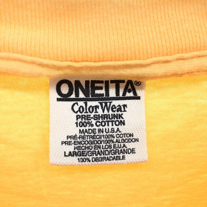 90'S ONEITA ColorWear Printed T-shirt Made in USA Men's L size Vintage /eaa456484