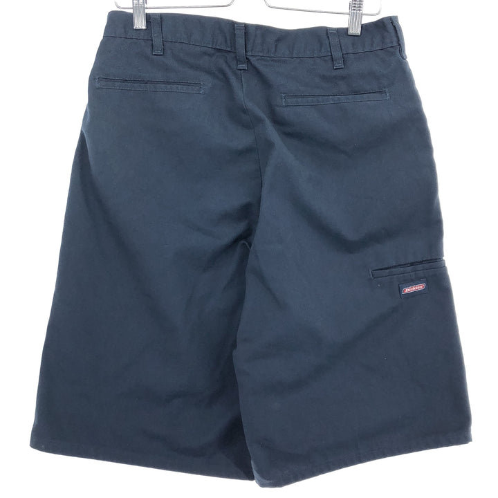 00s~ Dickies Work Shorts, Half Pants, Men's W32 Wide Shorts polyester navy blue type Vintage Second Hand