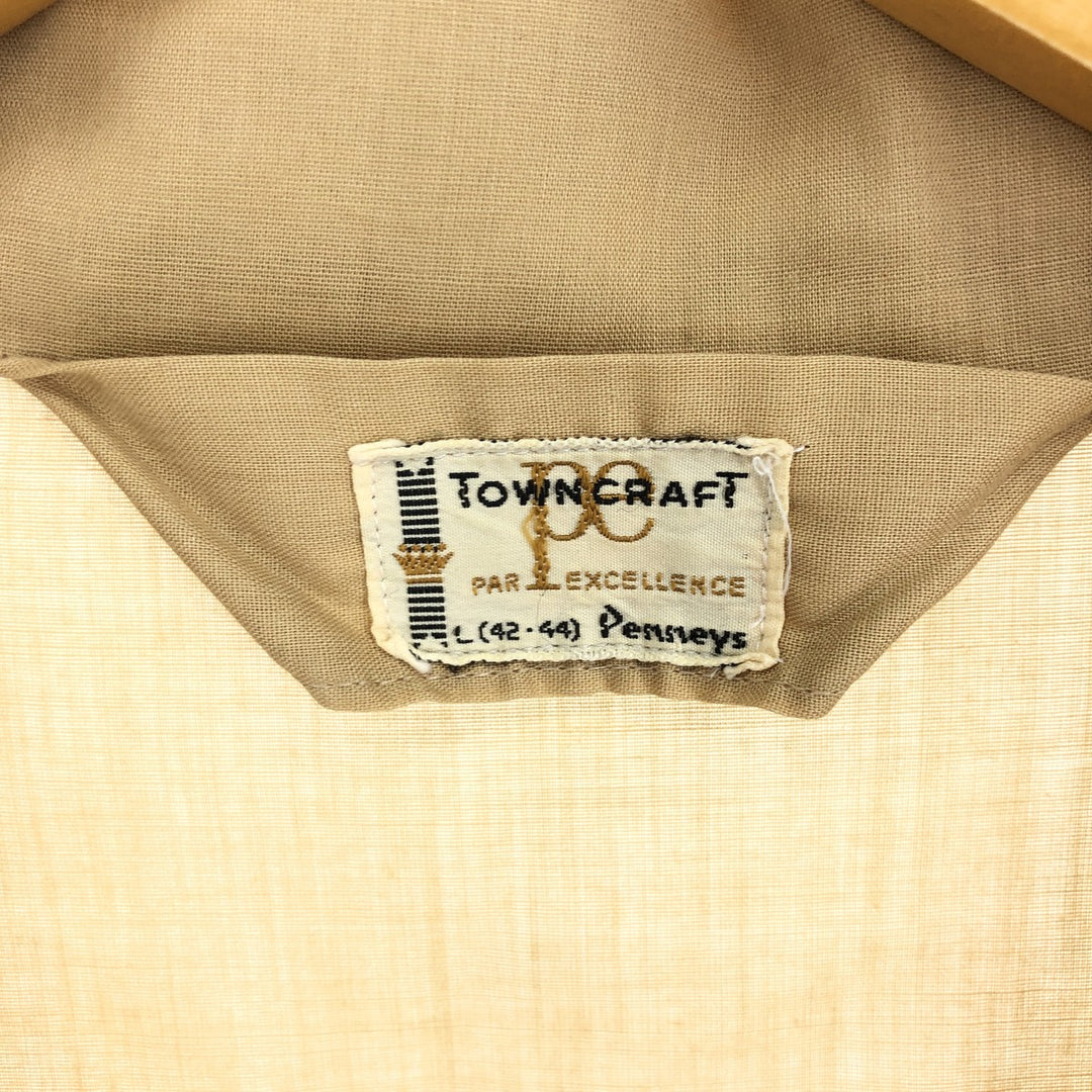 70'S Penney's TOWNCRAFT Long Sleeve Open Collar Box Shirt Men's L Vintage /eaa456603