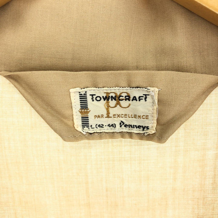 70'S Penney's TOWNCRAFT Long Sleeve Open Collar Box Shirt Men's L Vintage /eaa456603
