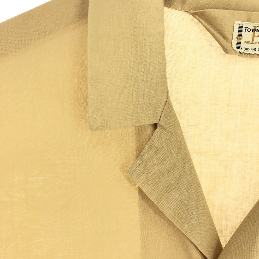 70'S Penney's TOWNCRAFT Long Sleeve Open Collar Box Shirt Men's L Vintage /eaa456603