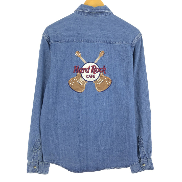 HARD ROCK CAFE Hard Rock Cafe Long Sleeve Denim Shirt Men's XL /eaa456617