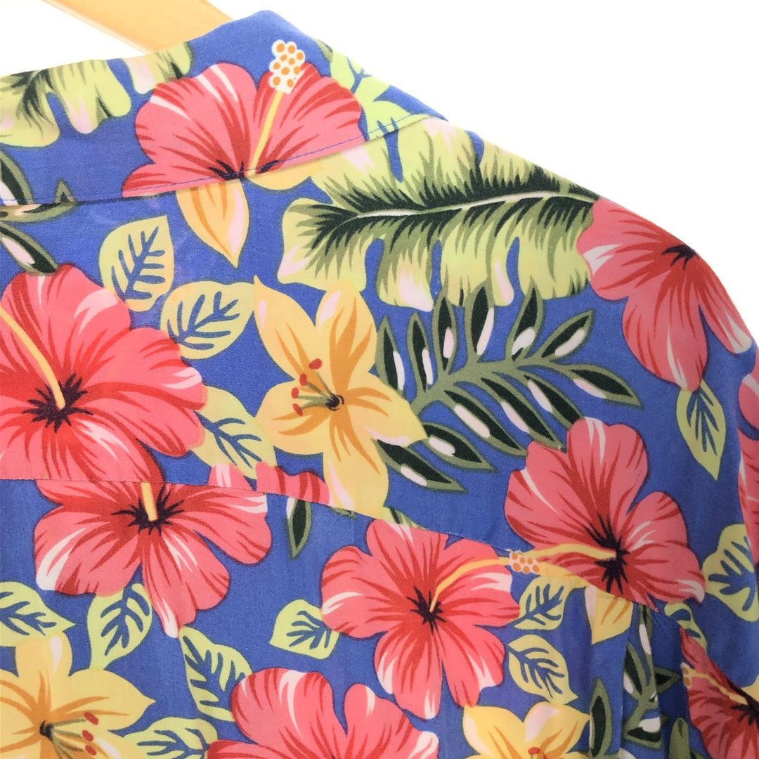 Reyn Spooner JOE KEALOHA'S Hibiscus Pattern Open Collar Hawaiian Aloha Shirt Men's XL /eaa456687