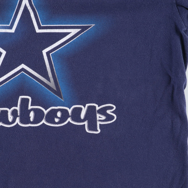 TRUE-FAN SPORTSWEAR NFL DALLAS COWBOYS Dallas Cowboys Logo Print T-Shirt Men's XL cotton navy blue type Vintage Second Hand