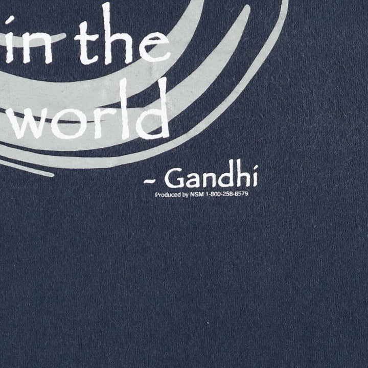 90'S ALORE GANDHI Message Print T-Shirt Made in USA Men's XL Vintage /eaa456821