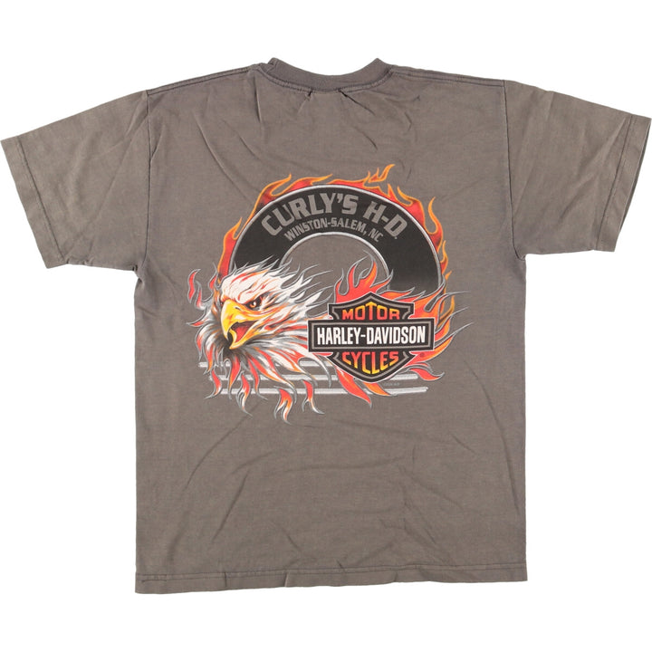 00'S Harley-Davidson Fire Pattern Motorcycle Bike T-Shirt Men's M /eaa456889