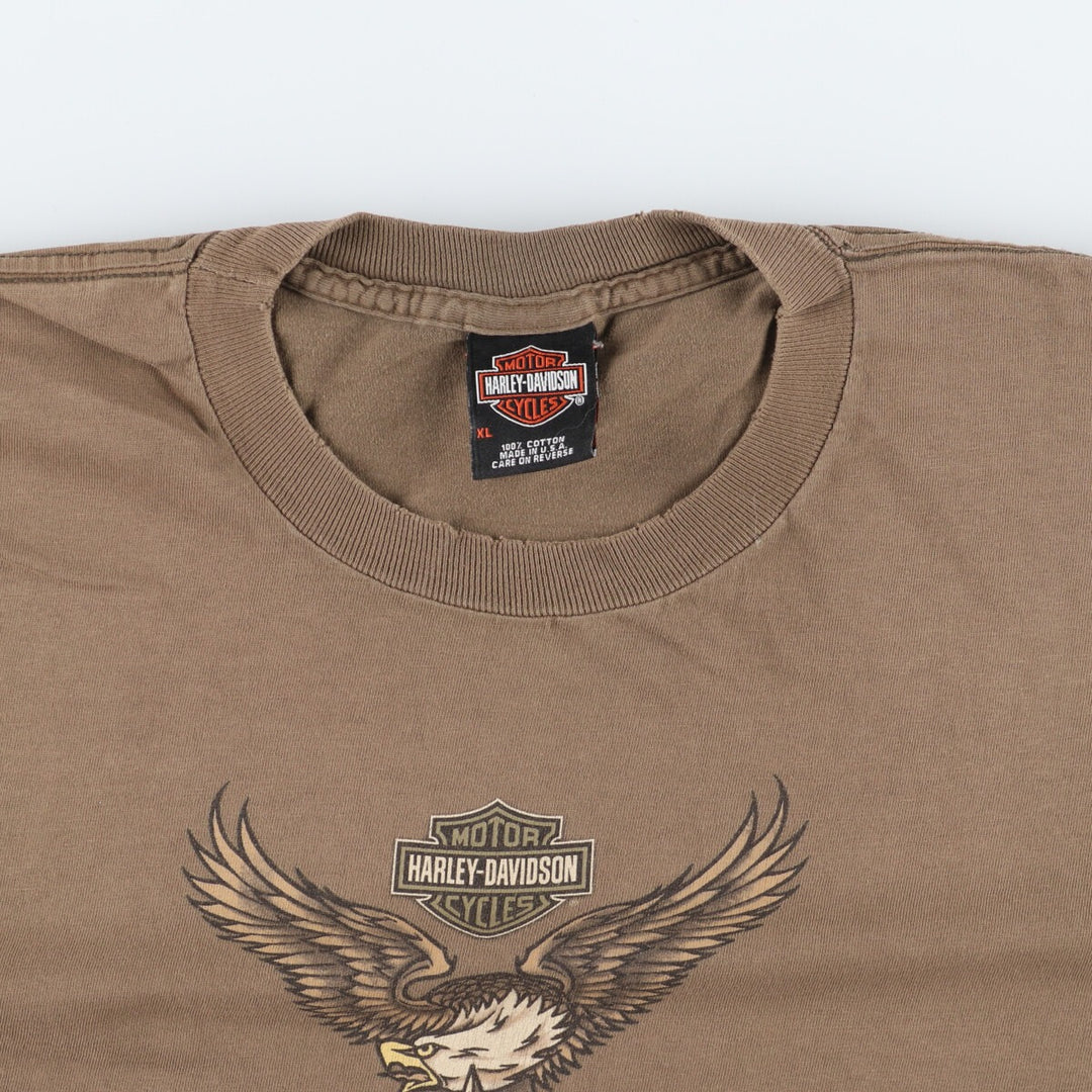 00'S Harley-Davidson Eagle Pattern Motorcycle Bike T-shirt Made in USA Men's XL /eaa456893