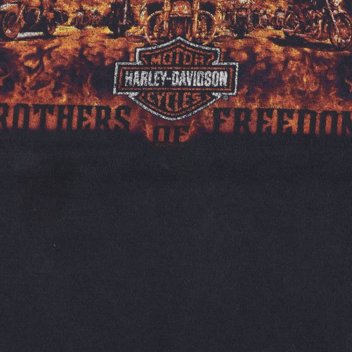 Big size 00'S Harley Davidson fire pattern motorcycle bike T-shirt for men XXXL /eaa456897