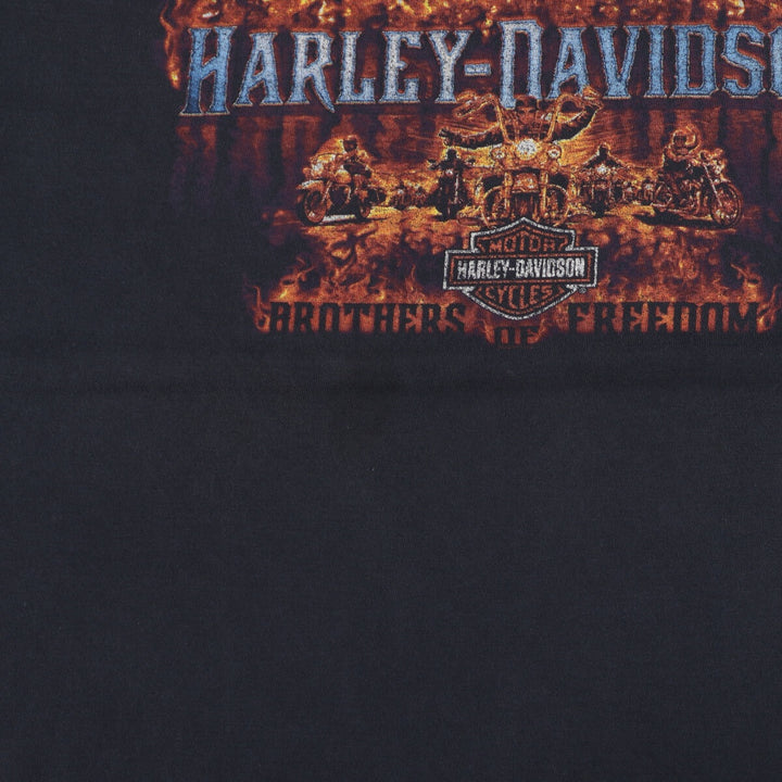 Big size 00'S Harley Davidson fire pattern motorcycle bike T-shirt for men XXXL /eaa456897