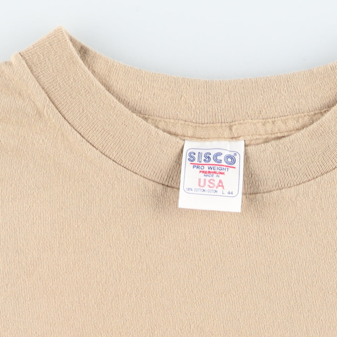 90'S SISCO Plain T-Shirt Made in USA Men's L Vintage /eaa456946