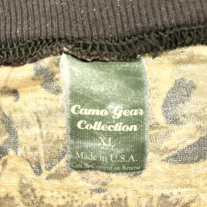 CAMO GEAR COLLECTION Camouflage Pattern Real Tree Camo Long T-Shirt Long T Made in USA Men's XL /eaa456948