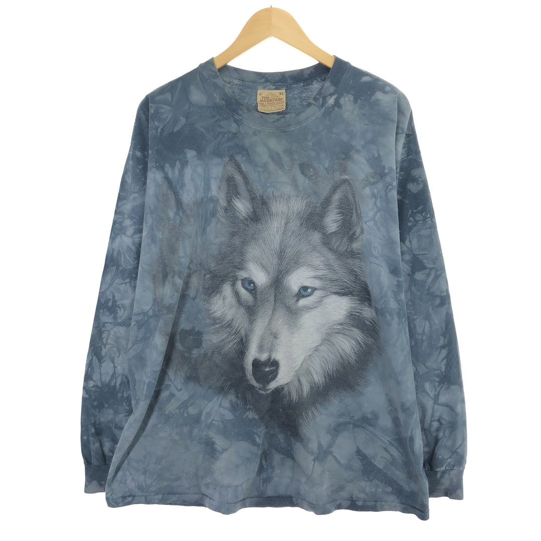 THE MOUNTAIN Tie-dye Pattern Wolf Pattern Long T-shirt Men's XL /eaa456950