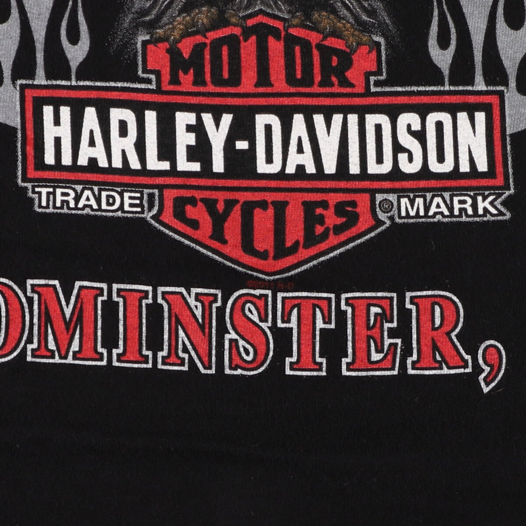 Harley-Davidson Eagle Pattern Motorcycle Bike T-shirt Men's L /eaa456971