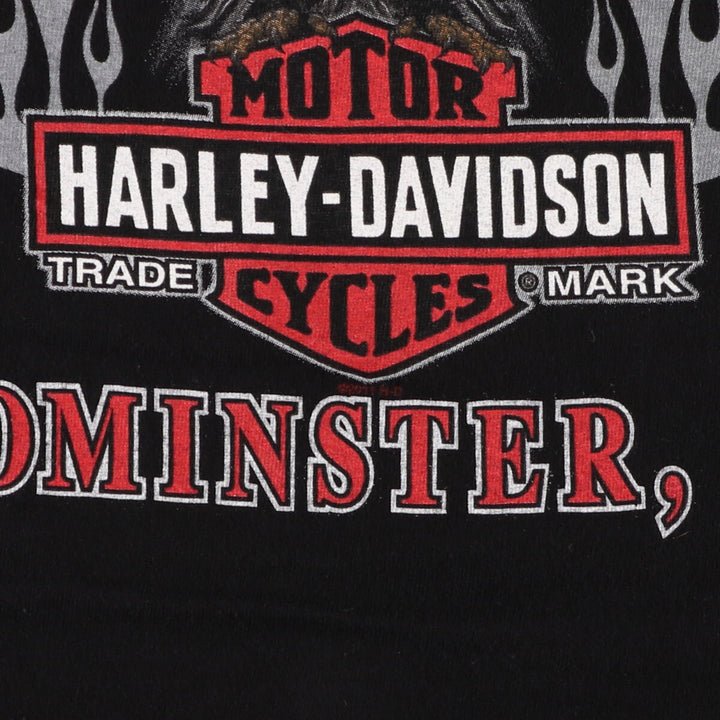 Harley-Davidson Eagle Pattern Motorcycle Bike T-shirt Men's L /eaa456971