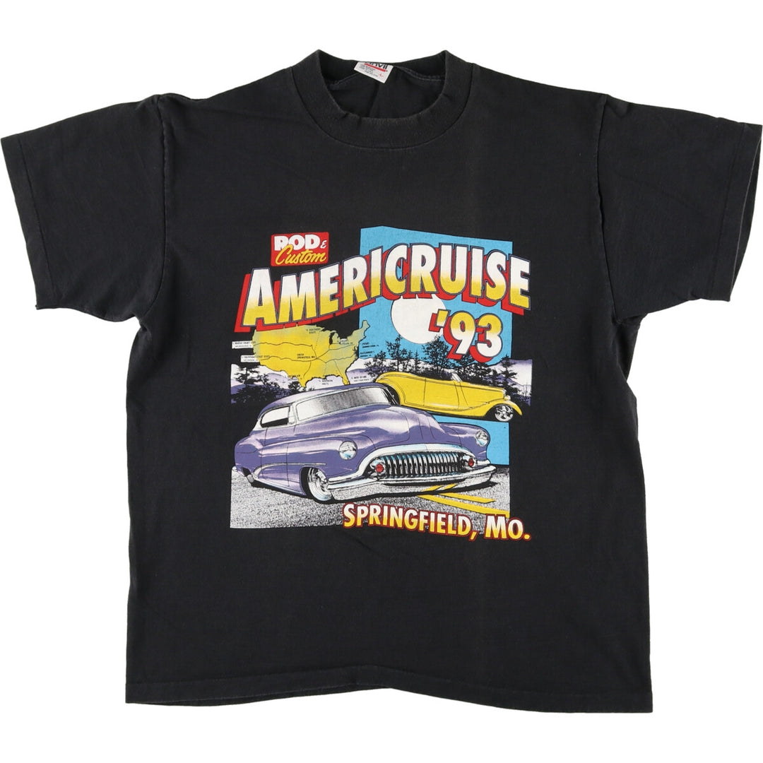 90'S Anvil AMERICRUISE Motorcycle Bike T-shirt Made in USA Men's L Vintage /eaa456978