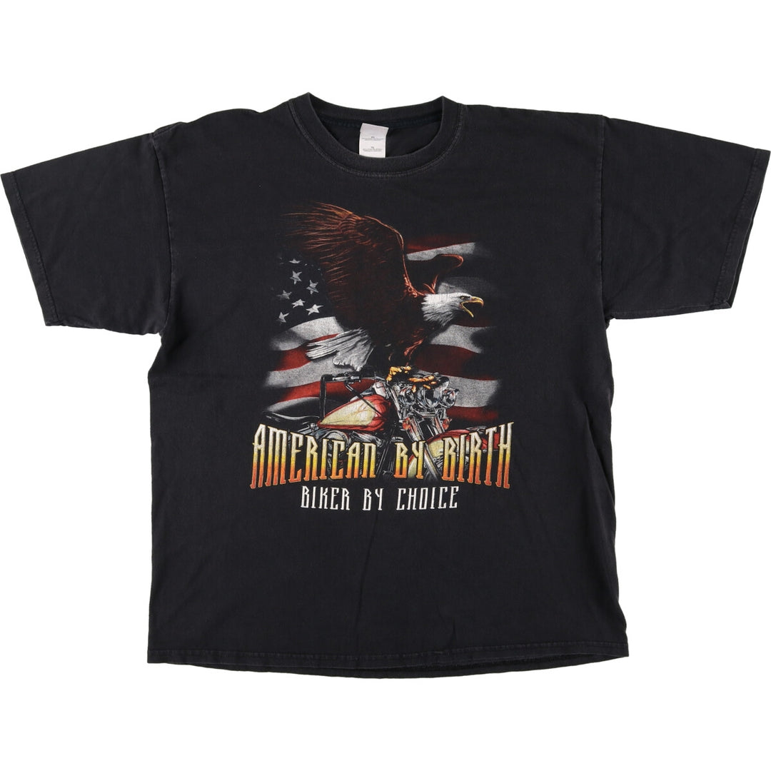 GILDAN ACTIVE WEAR AMERICAN BY BIRTH Eagle Pattern Motorcycle Bike T-shirt Men's XL /eaa456986