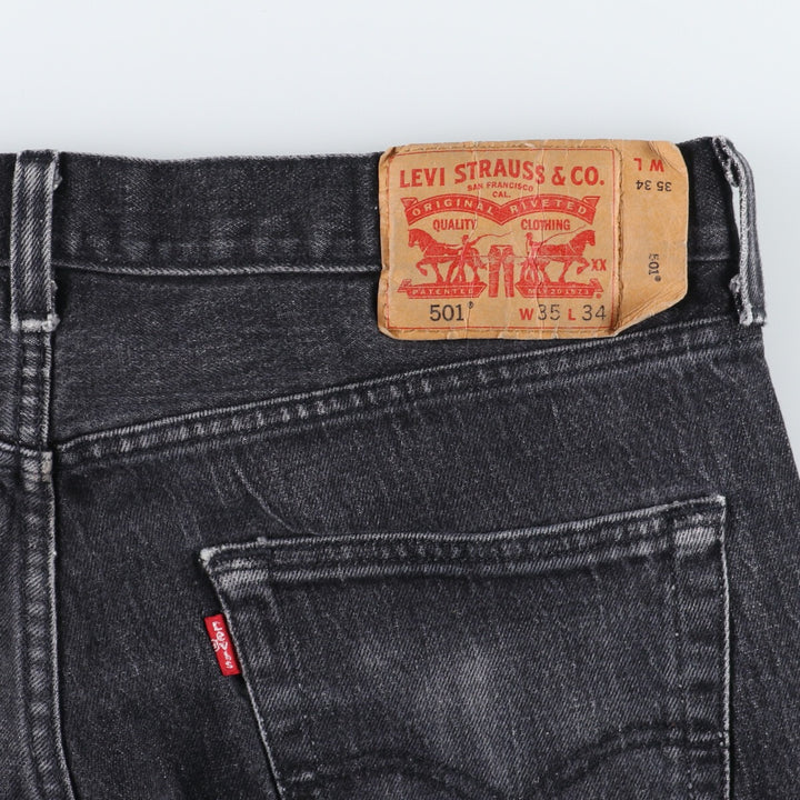 Levi's 501 Black Denim Straight Denim Pants Men's W35 / eaa457034