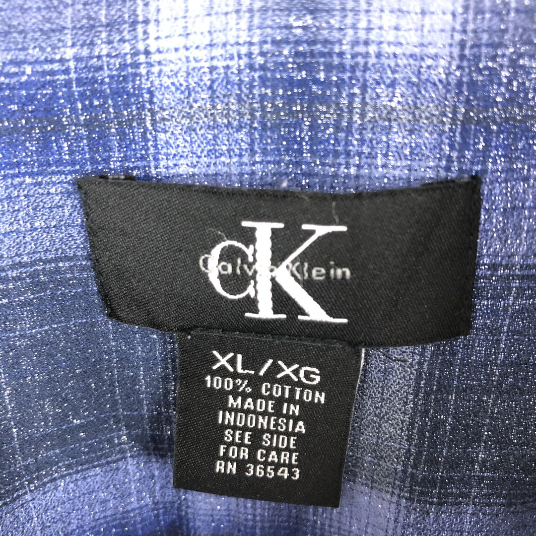 90'S Calvin Klein Ombre Check Long Sleeve Button Down Check Shirt Men's XL Vintage /eaa457102