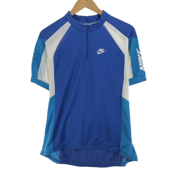 90'S Nike Silver Tag Half Zip Short Sleeve Cycling Shirt Women's Medium Vintage unknown blue type Vintage Second Hand