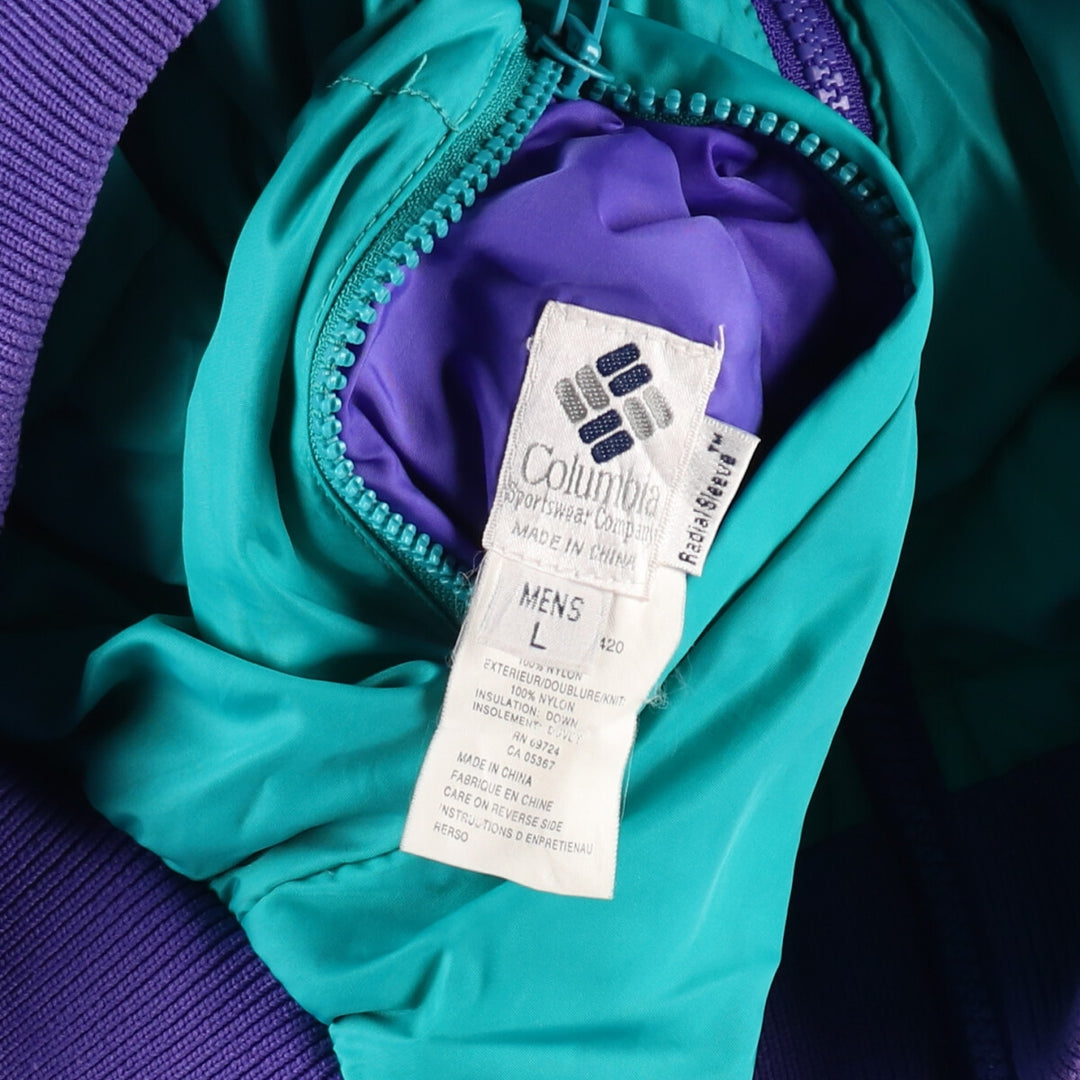 80'S Columbia White Tag Reversible Down Jacket Men's L Size Vintage /eaa457232