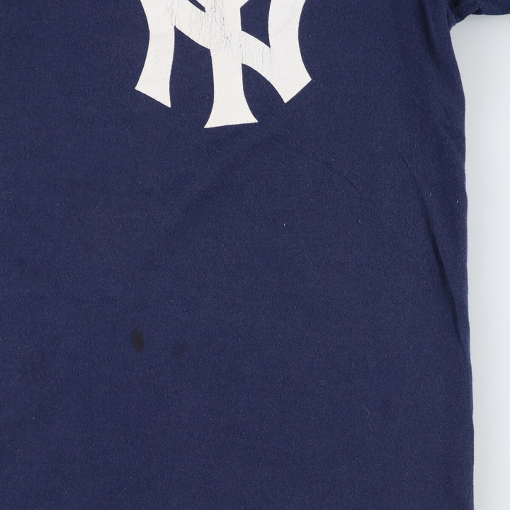 Russell MLB NEW YORK YANKEES New York Yankees Henley neck logo print T-shirt Made in USA Men's XL /eaa457233