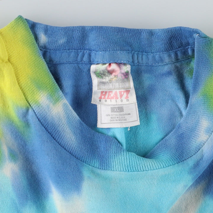 90'S Fruit of the Loom Tie-dye Pattern Chameleon Pattern Animal T-shirt Made in USA Men's XL Vintage /eaa457237