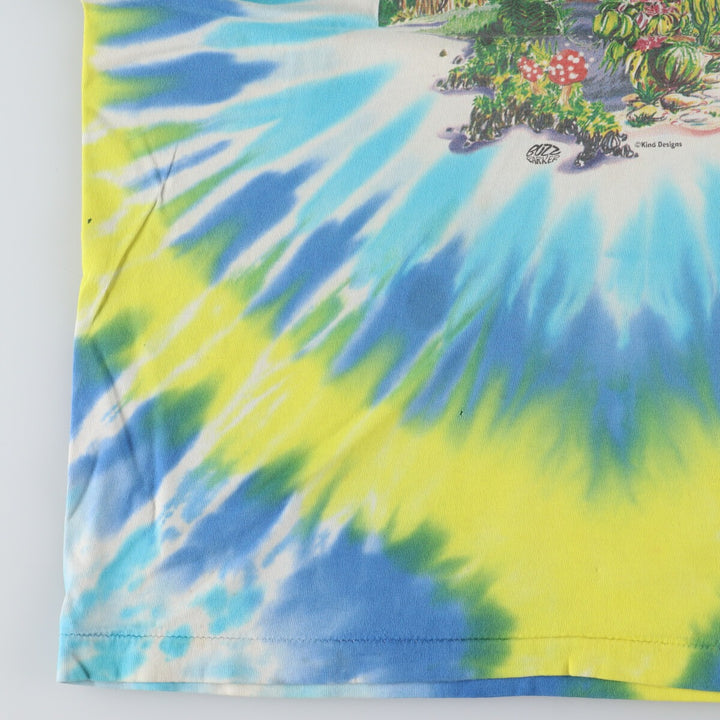 90'S Fruit of the Loom Tie-dye Pattern Chameleon Pattern Animal T-shirt Made in USA Men's XL Vintage /eaa457237