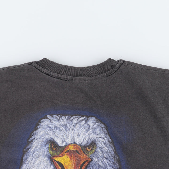 90'S Eagle Pattern Back Print Motorcycle Bike T-Shirt Men's L Vintage /eaa457241