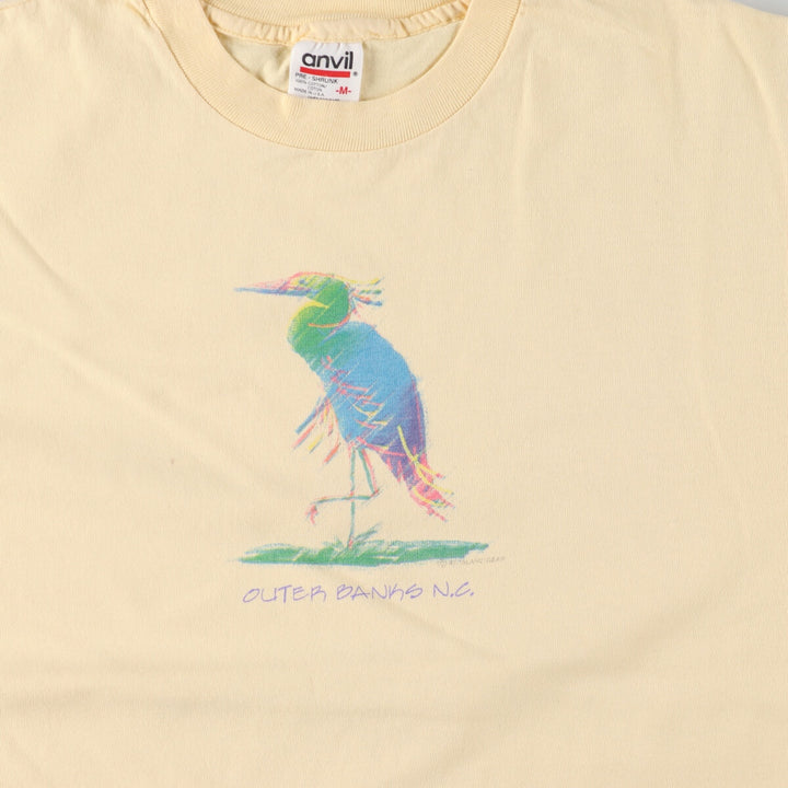 90'S Anvil Bird Pattern Animal T-Shirt Made in USA Men's M Vintage /eaa457254