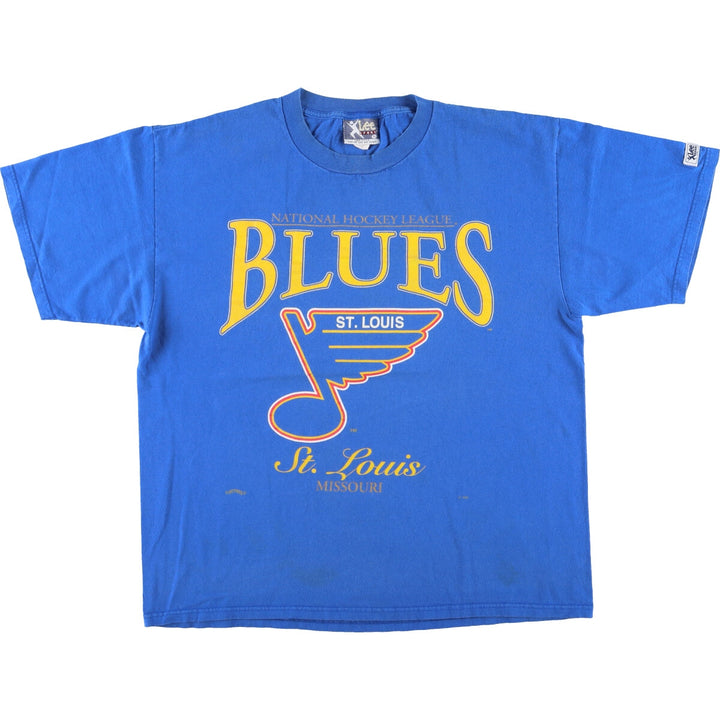 Lee NHL ST. LOUIS BLUES St. Louis Blues Logo Print T-Shirt Made in USA Men's XL /eaa457282