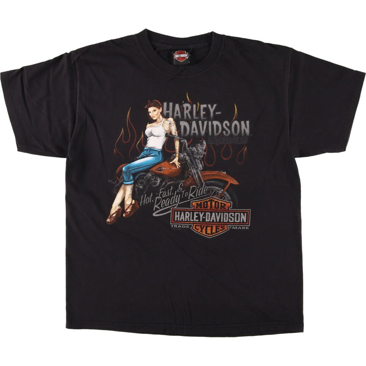 Harley-Davidson Pin-up Girl Motorcycle Bike T-shirt Men's L /eaa457299