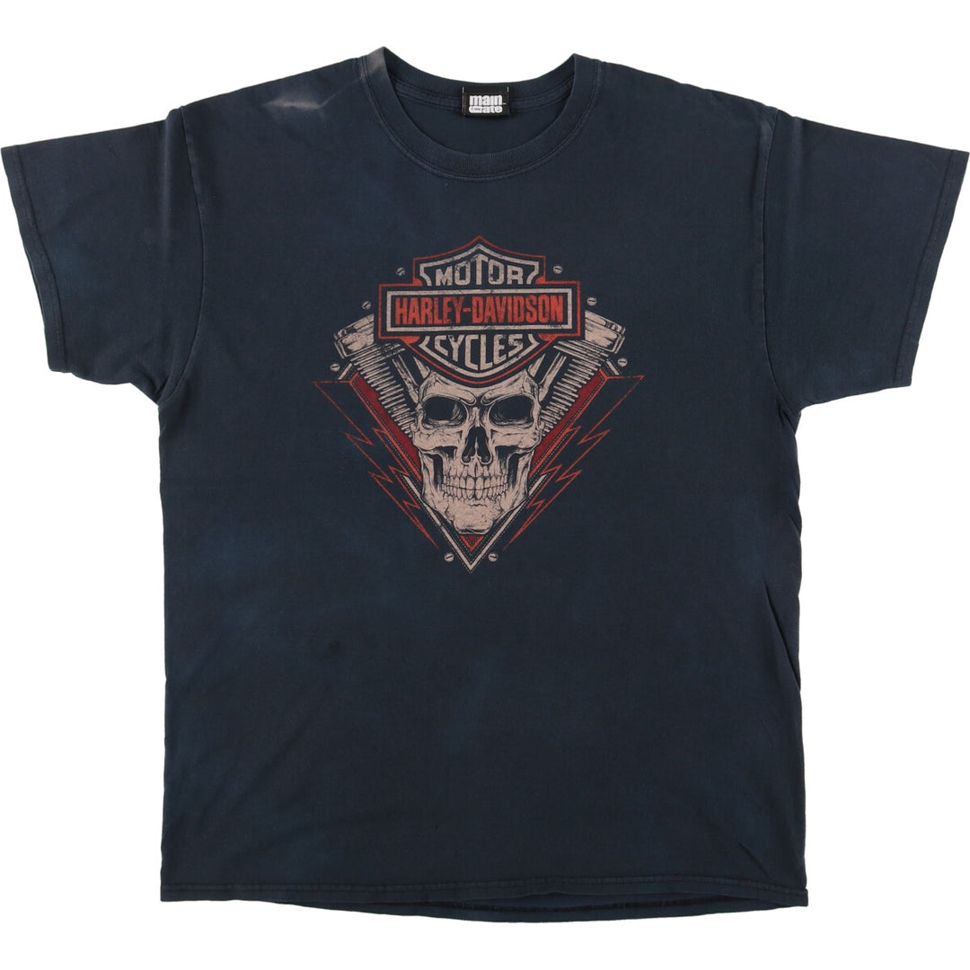 Harley-Davidson Skull Pattern Motorcycle Bike T-shirt Men's L /eaa457371