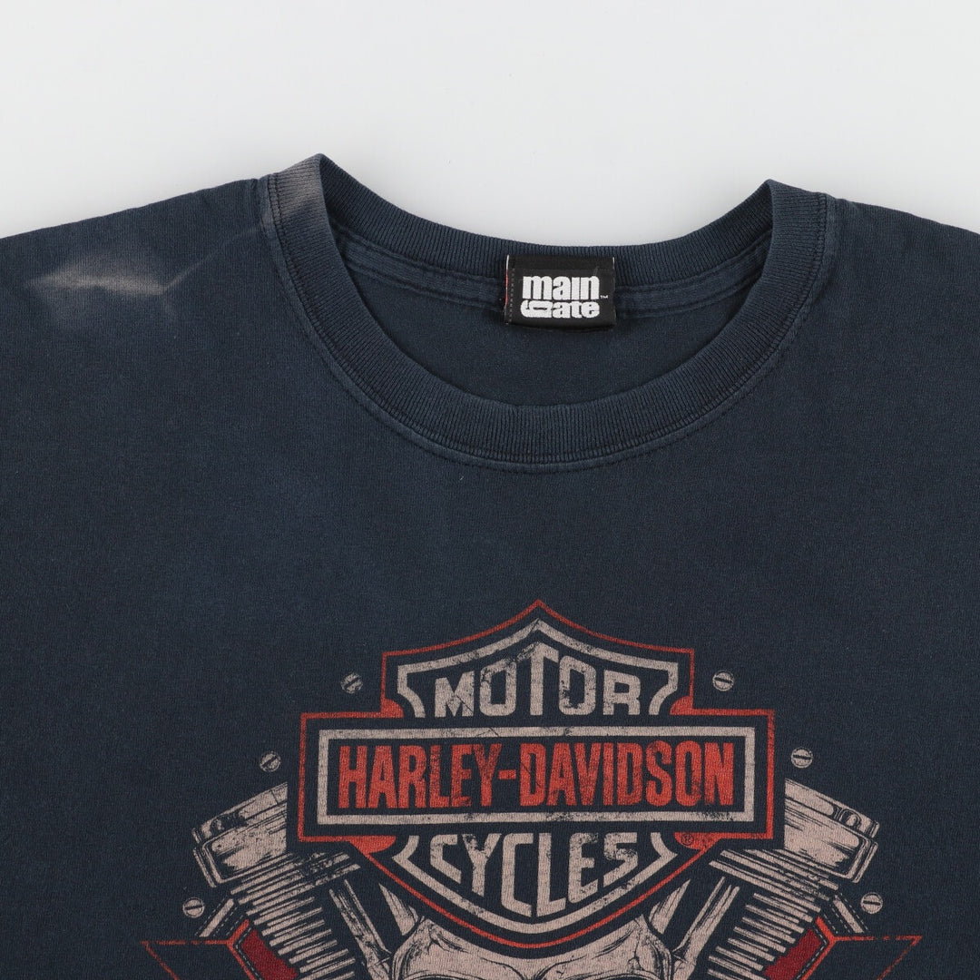 Harley-Davidson Skull Pattern Motorcycle Bike T-shirt Men's L /eaa457371