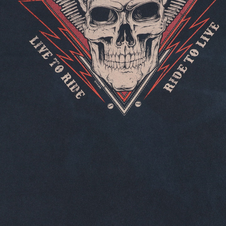 Harley-Davidson Skull Pattern Motorcycle Bike T-shirt Men's L /eaa457371