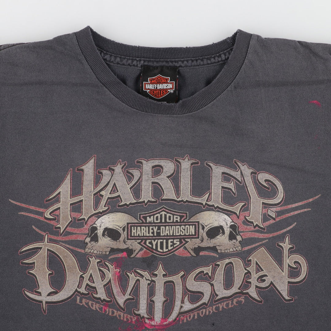 Harley-Davidson Skull Pattern Motorcycle Bike T-shirt Men's L /eaa457377