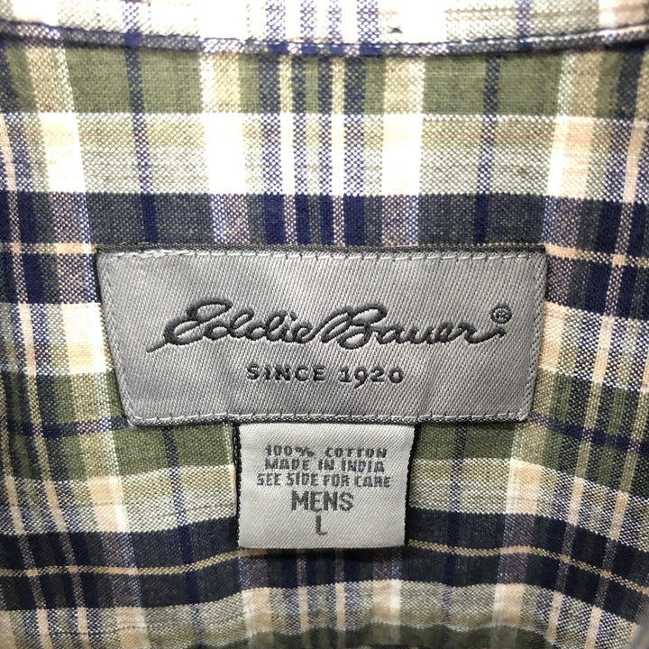 Eddie Bauer Short Sleeve Button Down Check Shirt Men's L /eaa457502