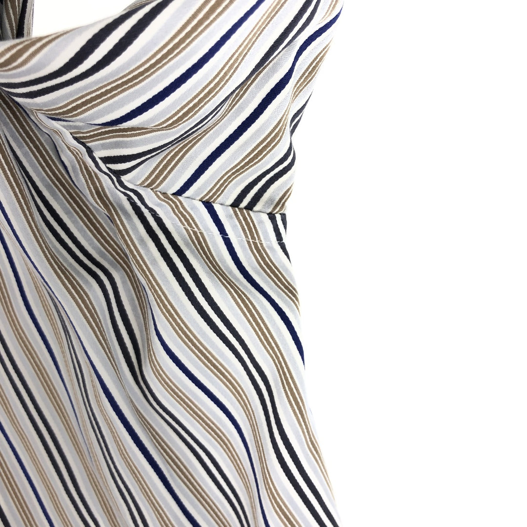 ATESETA Stand Collar Long Sleeve Striped Shirt Made in Italy Men's L /eaa457559