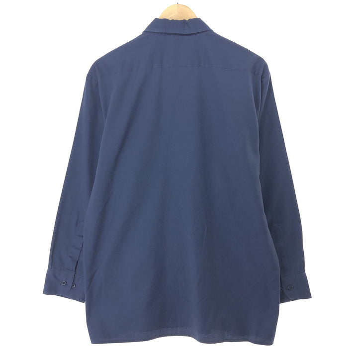 Dickies Long Sleeve Work Shirt, Men's L polyester navy blue type Vintage Second Hand
