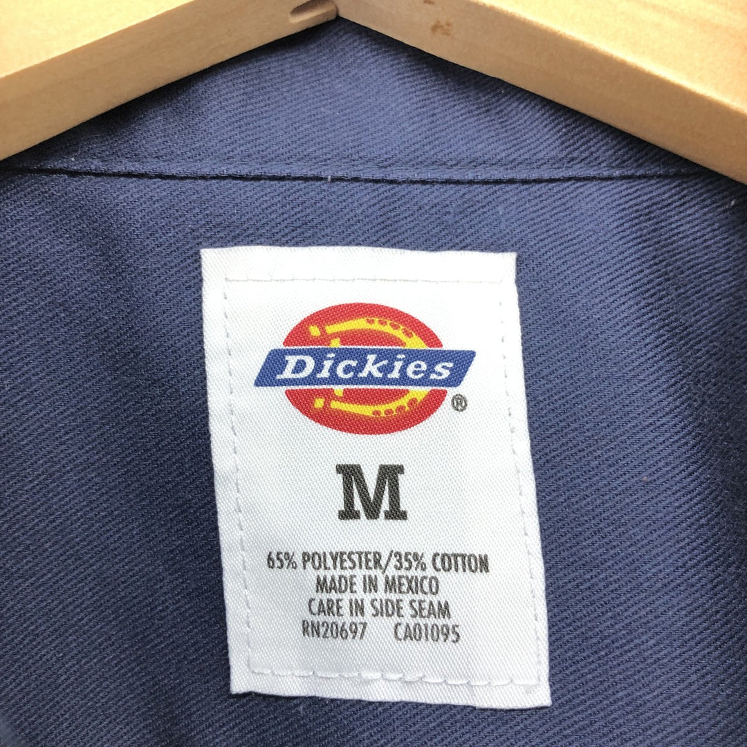 Dickies Long Sleeve Work Shirt, Men's L polyester navy blue type Vintage Second Hand