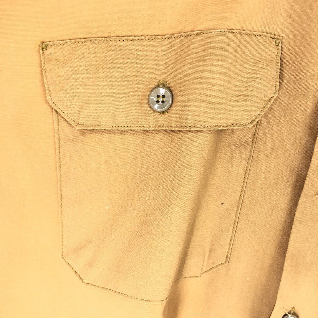 70'S JCPenney BIGMAC Long Sleeve Work Shirt Men's Medium Vintage polyester ocher yellow type Vintage Second Hand