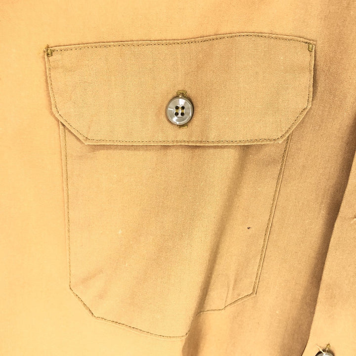 70'S JCPenney BIGMAC Long Sleeve Work Shirt Men's Medium Vintage polyester ocher yellow type Vintage Second Hand