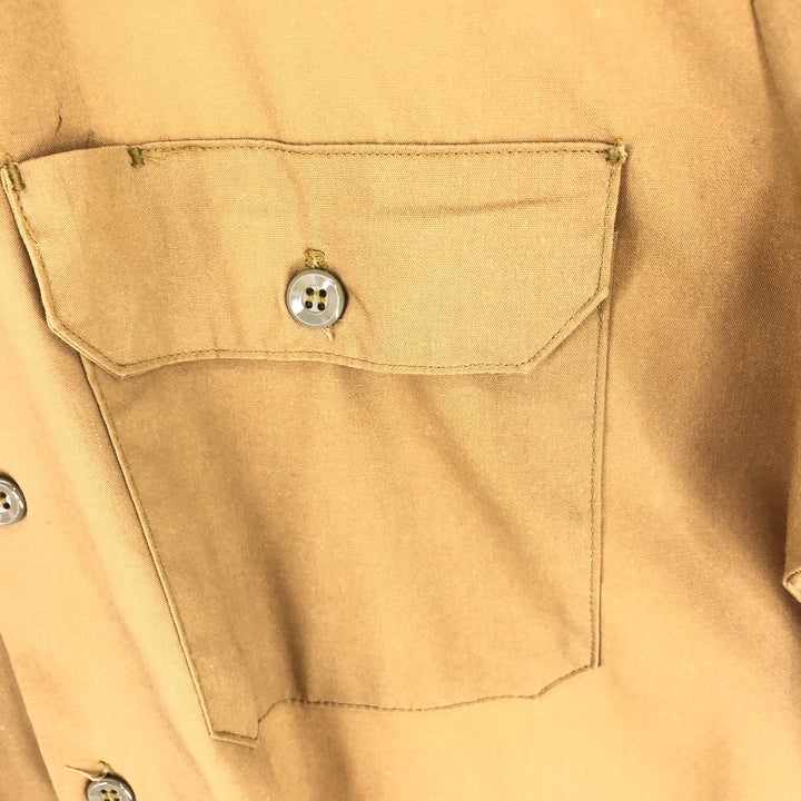 70'S JCPenney BIGMAC Long Sleeve Work Shirt Men's Medium Vintage polyester ocher yellow type Vintage Second Hand