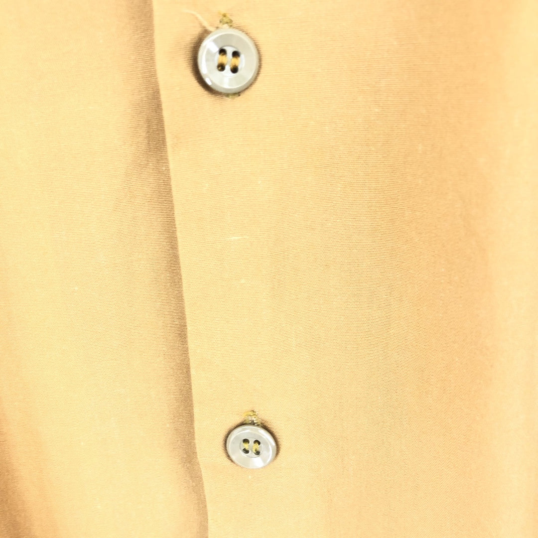 70'S JCPenney BIGMAC Long Sleeve Work Shirt Men's Medium Vintage polyester ocher yellow type Vintage Second Hand