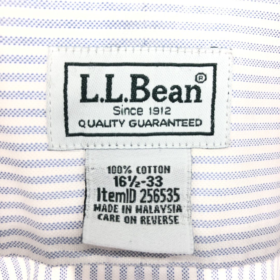 00'S LLBean Short Sleeve Button Down Striped Shirt Men's L /eaa457568