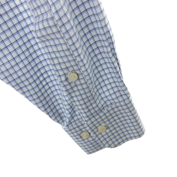 Brooks Brothers 346 Wide Collar Long Sleeve Cotton Check Shirt Men's L Wide Collar / eaa457571